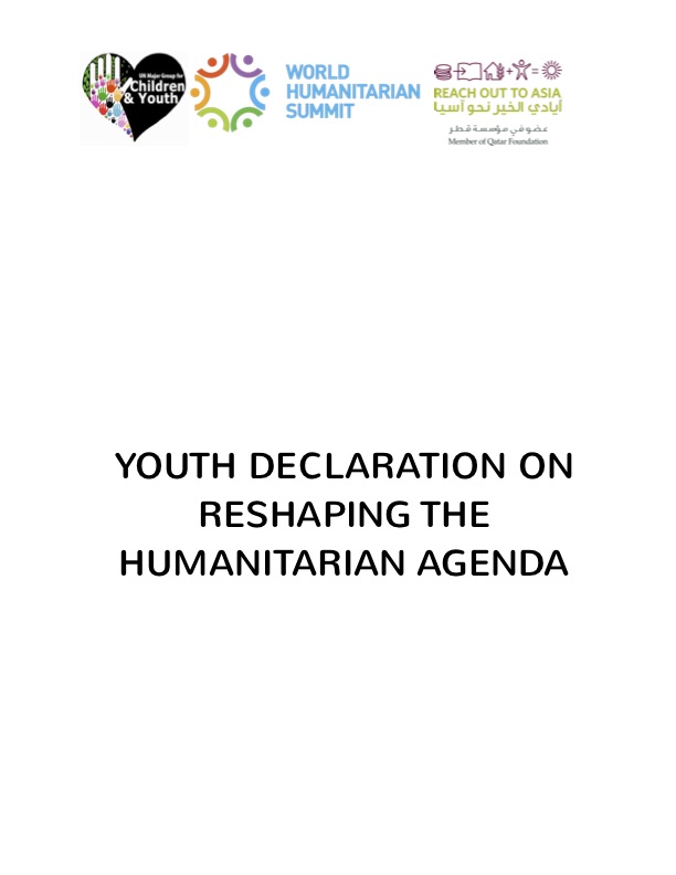 Youth Declaration on Reshaping the Humanitarian Agenda